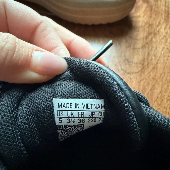 Adidas Women's Black Sneakers with White Stripes - Picture 2 of 2